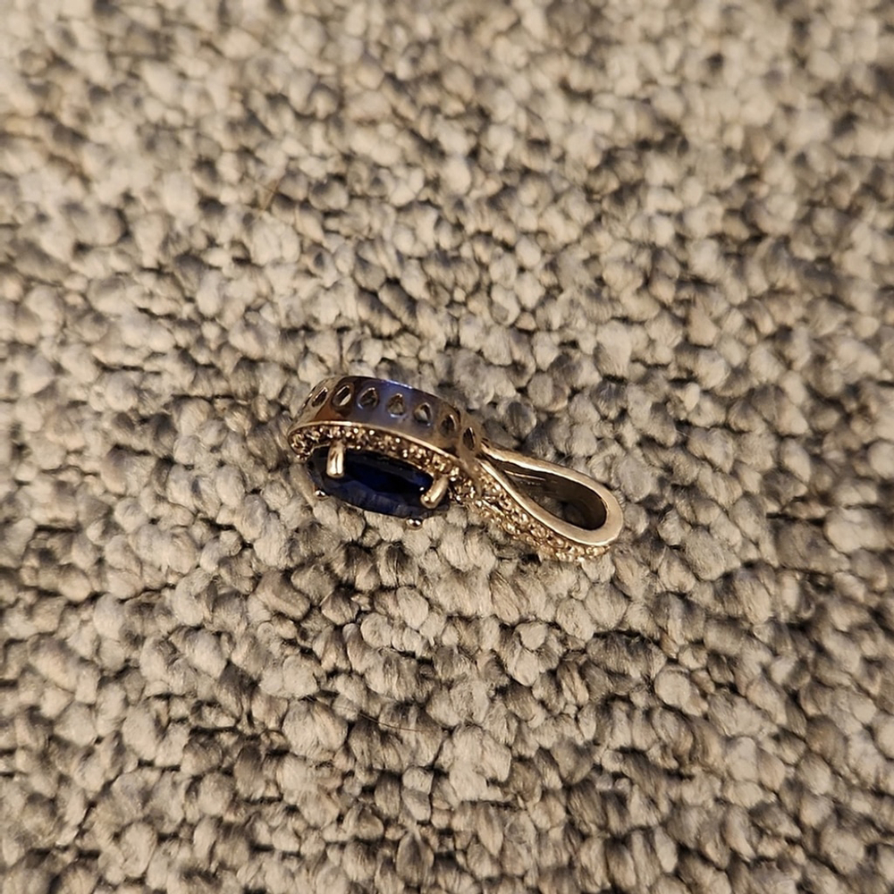 Elegant Sterling Silver Blue Pendant For A Necklace Chain Not Included - Picture 4 of 5